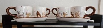 Theepot set met katten design beschikbaar voor biedingen