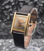 Cartier Must De Tank Vermeil Trinity Handwinder 925 Silver, Overige merken, Staal, Cartier, Gebruikt
