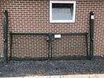 Dubbele draaipoort groen gecoat, Tuin en Terras, Ophalen, Gebruikt, IJzer, Overige typen