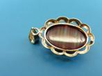 Gouden hanger met streepagaat                            G83, Gebruikt, ., Ophalen of Verzenden, .