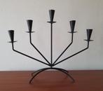 Vintage kandelaar zwart draadstaal 40,5 x 32,5 x 10 cm., Gebruikt, 25 tot 50 cm, Zwart, Ophalen of Verzenden