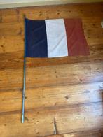 Oude Franse Gemeente Vlag met metalen schildje, Antiek en Kunst, Ophalen of Verzenden