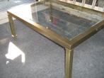 salontafel messing glas, Huis en Inrichting, Ophalen, Gebruikt, 100 tot 150 cm, 50 tot 100 cm