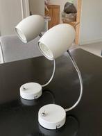 Twee witte wandlampjes (verstelbaar, QAZQA, GU10), Huis en Inrichting, Lampen | Wandlampen, Ophalen of Verzenden, Zo goed als nieuw