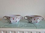 2x Gebloemde Soepkommen., Antiek en Kunst, Antiek | Servies los, Ophalen of Verzenden