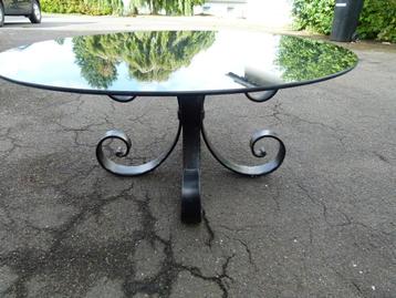 mid century Brutalisme salontafel smeedijzer beschikbaar voor biedingen