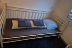 Wit metalen 1 persoons bed incl. matras, Huis en Inrichting, Ophalen, Gebruikt, 90 cm, Eenpersoons