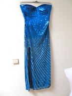 E17 FAVIANA strapless lange jurk blauw zilver maat 38, Kleding | Dames, Gelegenheidskleding, Blauw, Maat 38/40 (M), Ophalen of Verzenden