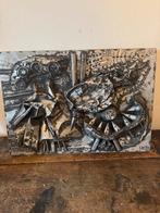 Bijzonder kunstwerk object geklopt aluminium uit 1967 ,69/49, Ophalen of Verzenden