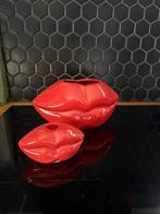 Lippen Bloempot & Kaarsenhouder Set, Huis en Inrichting, Woonaccessoires | Vazen, Aardewerk of Porselein, Ophalen of Verzenden