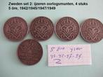 Zweden set ijzeren oorlogsmunten 5  öre, Ophalen of Verzenden, Overige landen, Setje