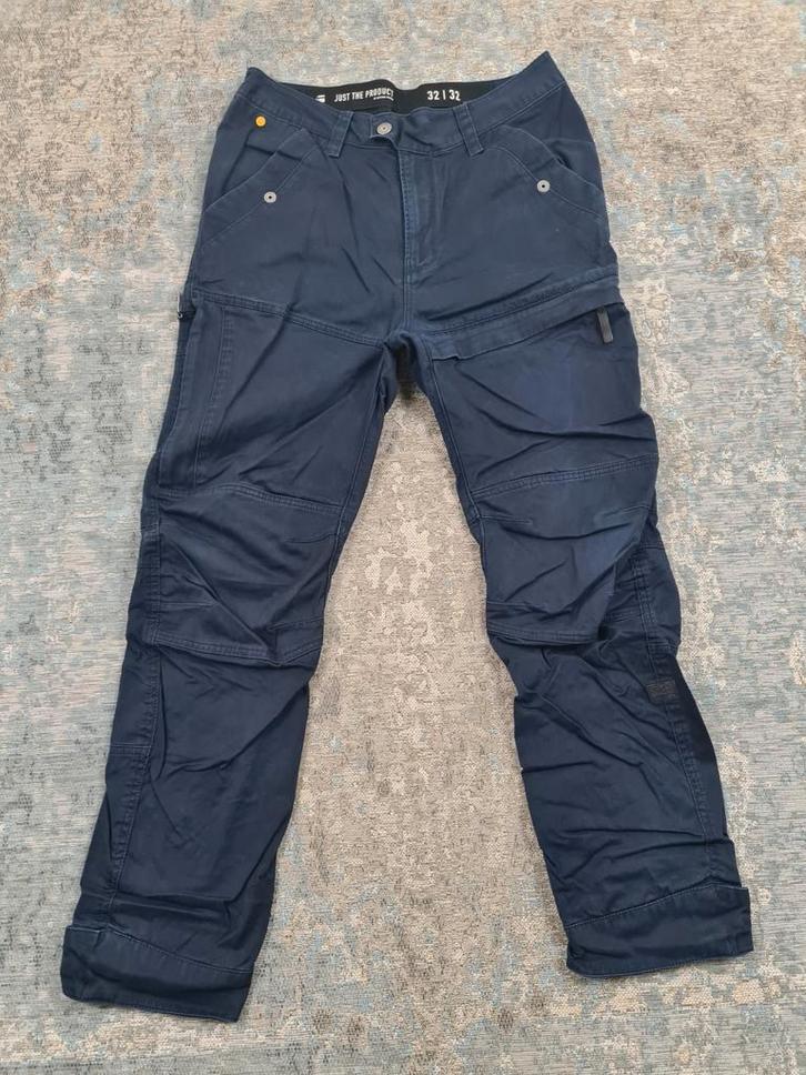 G-Star RACKAM Cargo Tapered W32 L32 STRETCH Bronno3232 Blauw, Kleding | Heren, Spijkerbroeken en Jeans, Zo goed als nieuw, W32 (confectie 46) of kleiner