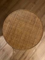 Rieten bijzettafel, Minder dan 55 cm, Gebruikt, Rond, Hout