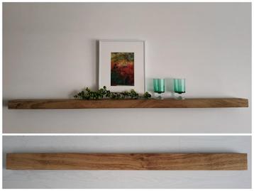 Zwevend decoratief schap | ondiepe eiken wandplank | 117,5cm beschikbaar voor biedingen