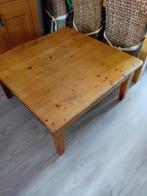 vierkante grenen salontafel 1x1 meter, 50 tot 100 cm, Minder dan 50 cm, Gebruikt, Ophalen