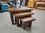 Te koop eiken bijzettafeltjes/mini set., Huis en Inrichting, Complete inboedels, Ophalen