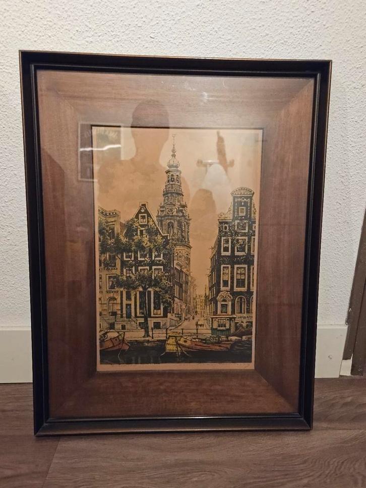 Cornelis Brandenburg - Kleurenets Zuiderkerk Amsterdam, Antiek en Kunst, Kunst | Tekeningen en Foto's, Ophalen