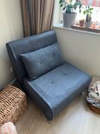 Slaapbank Stoel - Zo Goed Als Nieuw, Ophalen, 190 cm of minder, Zo goed als nieuw, Grijs