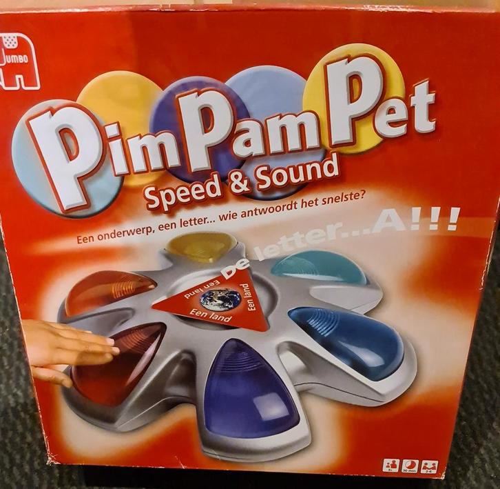 Pim Pam Pet Speed & Sound - Jumbo spel, Hobby en Vrije tijd, Gezelschapsspellen | Bordspellen, Zo goed als nieuw, Drie of vier spelers