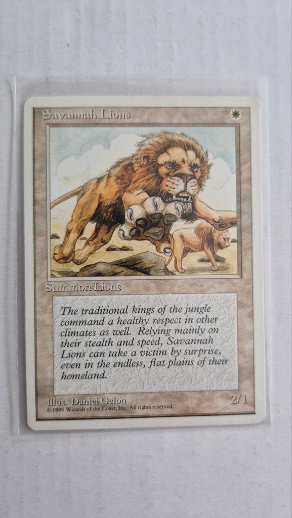 MTG 4th Edition - Savannah Lions, Hobby en Vrije tijd, Verzamelkaartspellen | Magic the Gathering, Gebruikt, Losse kaart, Ophalen of Verzenden