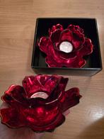Rode Lotus Bloemen waxinelichthouders, Huis en Inrichting, Woonaccessoires | Kandelaars en Kaarsen, Ophalen, Overige materialen