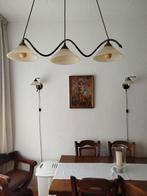 Hanglamp met Albast Kappen, Ophalen, Gebruikt, Klassiek, Glas
