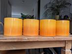 Keramische bloempot Belavi 2 x, oranje/okergeel, Tuin, Rond, Zo goed als nieuw, Minder dan 25 cm