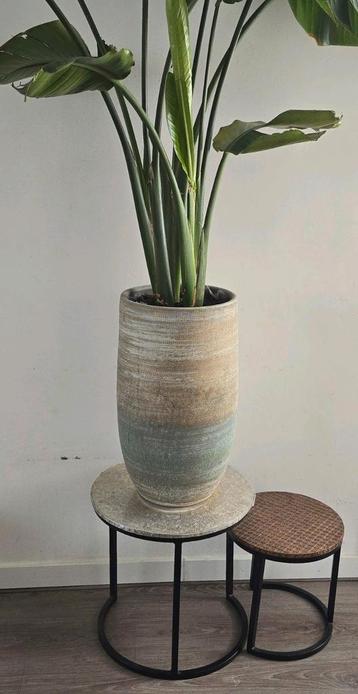 Bijzettafeltje, koffietafel koper en zilverkleurig 2 stuks  beschikbaar voor biedingen