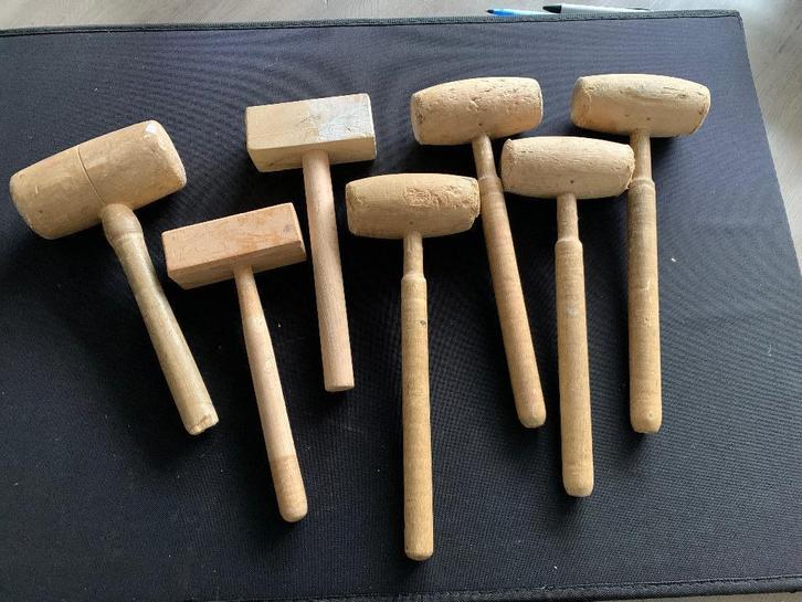 Houten hamer (7 stuks), Doe-het-zelf en Verbouw, Gereedschap | Handgereedschap, Gebruikt, Ophalen