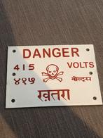 Emaille bordje reclamebord bord doodshoofd electra danger, Ophalen of Verzenden