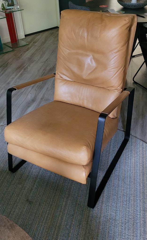 Relax fauteuil, leer, Huis en Inrichting, Fauteuils, Zo goed als nieuw, Leer, 50 tot 75 cm, Minder dan 75 cm, Ophalen