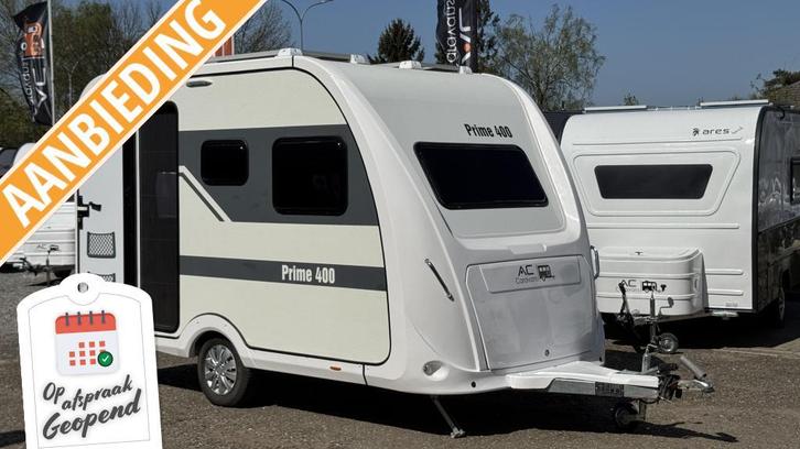 AC CARAVANS PRIME 400 -NIEUW -ALKO -4 PERSOONS -2025, Caravans en Kamperen, Caravans, Bedrijf, tot en met 4, 750 - 1000 kg, Treinzit
