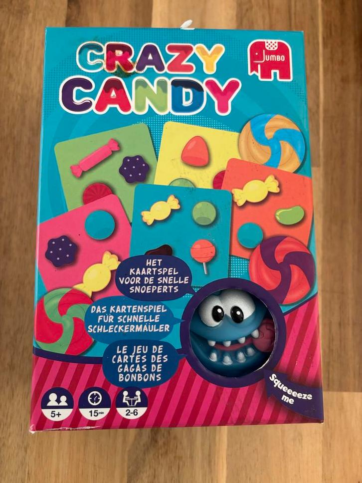 Crazy Candy Bordspel Jumbo, Hobby en Vrije tijd, Gezelschapsspellen | Bordspellen, Gebruikt, Drie of vier spelers, Reisspel, Ophalen