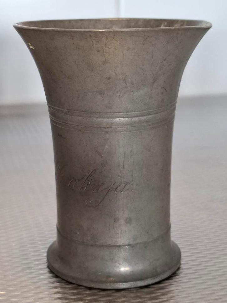 Tinnen Beker - Kamphof Tinnegieterij, Antiek en Kunst, Antiek | Tin, Ophalen of Verzenden