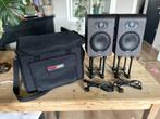 Focal Shape 50 (pair) with table stands ISO-130 & Gator Case, Gebruikt, 60 tot 120 watt, Front, Rear of Stereo speakers, Ophalen