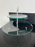 Heel Mooie Groot Glazen Etagere - Taartplateau 2 laags, Huis en Inrichting, Ophalen of Verzenden, Zo goed als nieuw