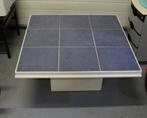 Salontafel Wit hout met blauwe tegels, Huis en Inrichting, Ophalen, Overige materialen, Gebruikt, 50 tot 100 cm