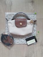 MINI LONGCHAMP LE PLIAGE CREME, Ophalen of Verzenden, Nieuw, Beige, Handtas