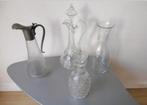 4x midcentury glazen karaf voor whisky, wijn of water, Antiek en Kunst, Antiek | Glas en Kristal, Ophalen of Verzenden