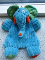 Knuffeldoek olifant merk Evora turqoise ribfluweel oranje, Ophalen of Verzenden, Zo goed als nieuw, Olifant