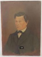 antiek dubbel portret schilderij  echtpaar 1870, Antiek en Kunst, Ophalen