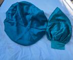 Satijnen Slaapmuts Set - Teal & Donkergroen, Hoed, Nieuw, Generic, One size fits all