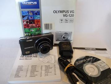 Olympus VG-120, boekje,CD, doos, oplaadkabel-stekker beschikbaar voor biedingen