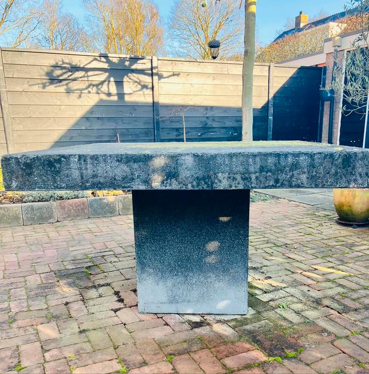 Zwart Granieten tuintafel 130x130., Tuin en Terras, Tuintafels, Gebruikt, Vierkant, Overige materialen, Ophalen