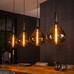 hanglamp 4L drop smoke glas zwart, Huis en Inrichting, Lampen | Hanglampen, Ophalen of Verzenden, Glas, Minder dan 50 cm