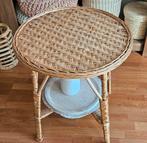 Vintage Boho Boheme Ibiza Style rotan salontafel, Ophalen, Rond, Minder dan 55 cm