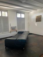 Zwart leren Leolux B flat bank, Ophalen of Verzenden, Gebruikt