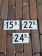 Antiek Bol emaille huisnummer bordjes 15B & 22B €10!, Ophalen of Verzenden