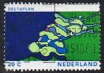 Nederland gestempeld zegel Deltawerken 1972, Postzegels en Munten, Verzenden, Na 1940, Gestempeld