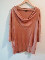 Zalmroze linnen top met glittervan Caroline Biss, maat 44., Kleding | Dames, Grote Maten, Zo goed als nieuw, Roze, Caroline Biss